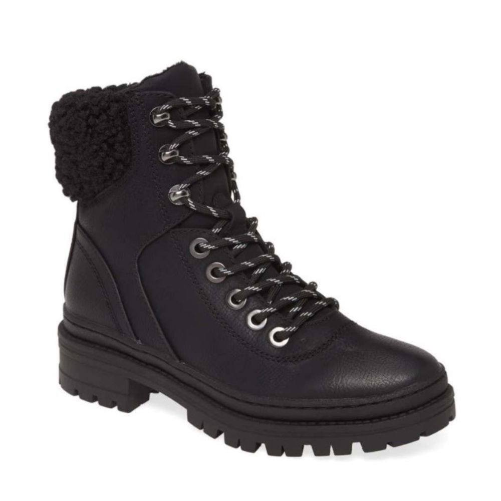 Steve Madden Keystone Faux Fur Lined Lace Up Boot